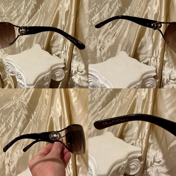 Gucci Shield Sunglasses in Brown Hue main image 8